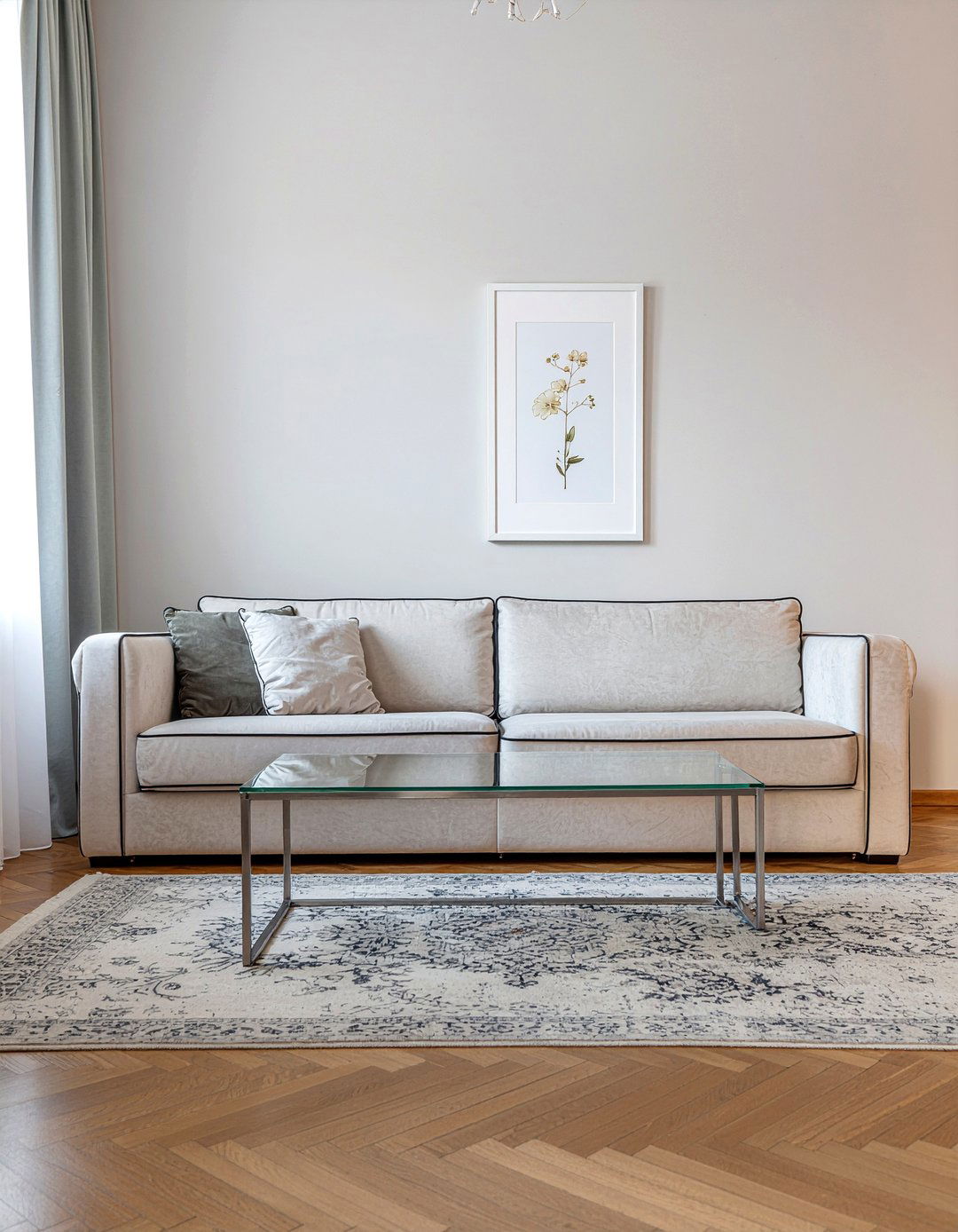 Satin piping on sofa - 30 satin living room ideas