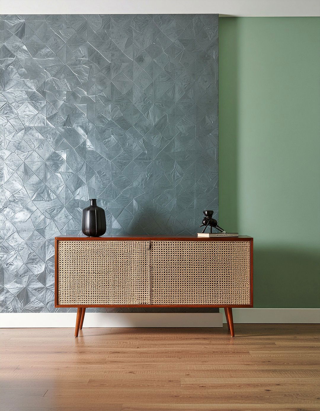 Satin textured wallpaper - 30 satin living room ideas