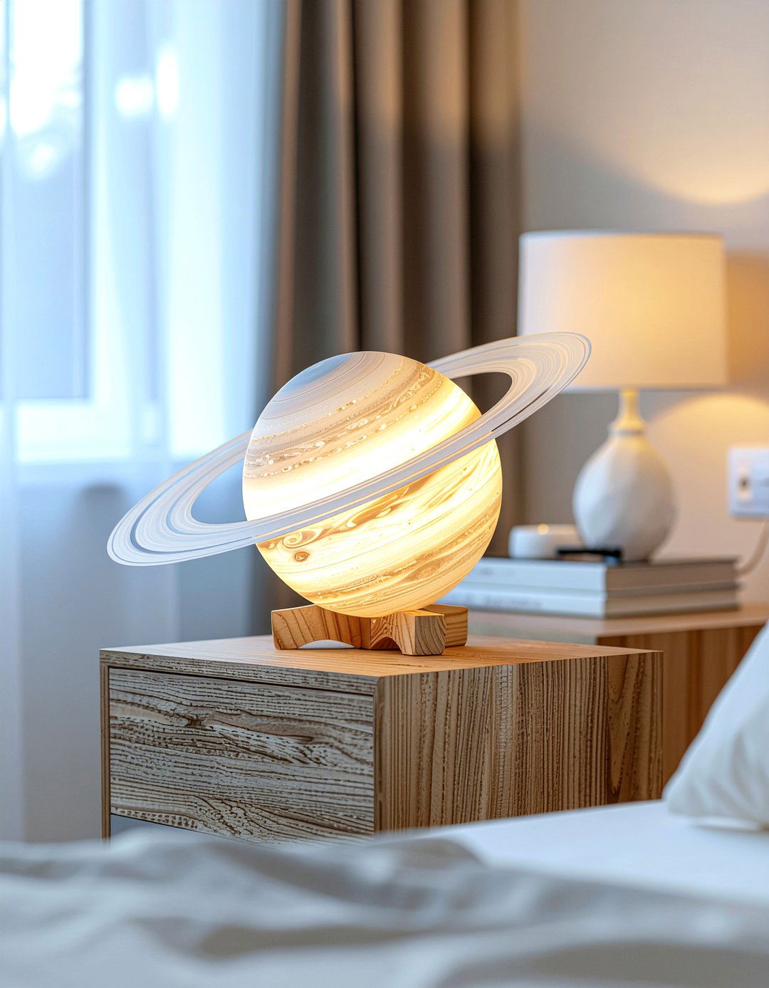 Saturn Lamp - 30 solar system bedroom ideas