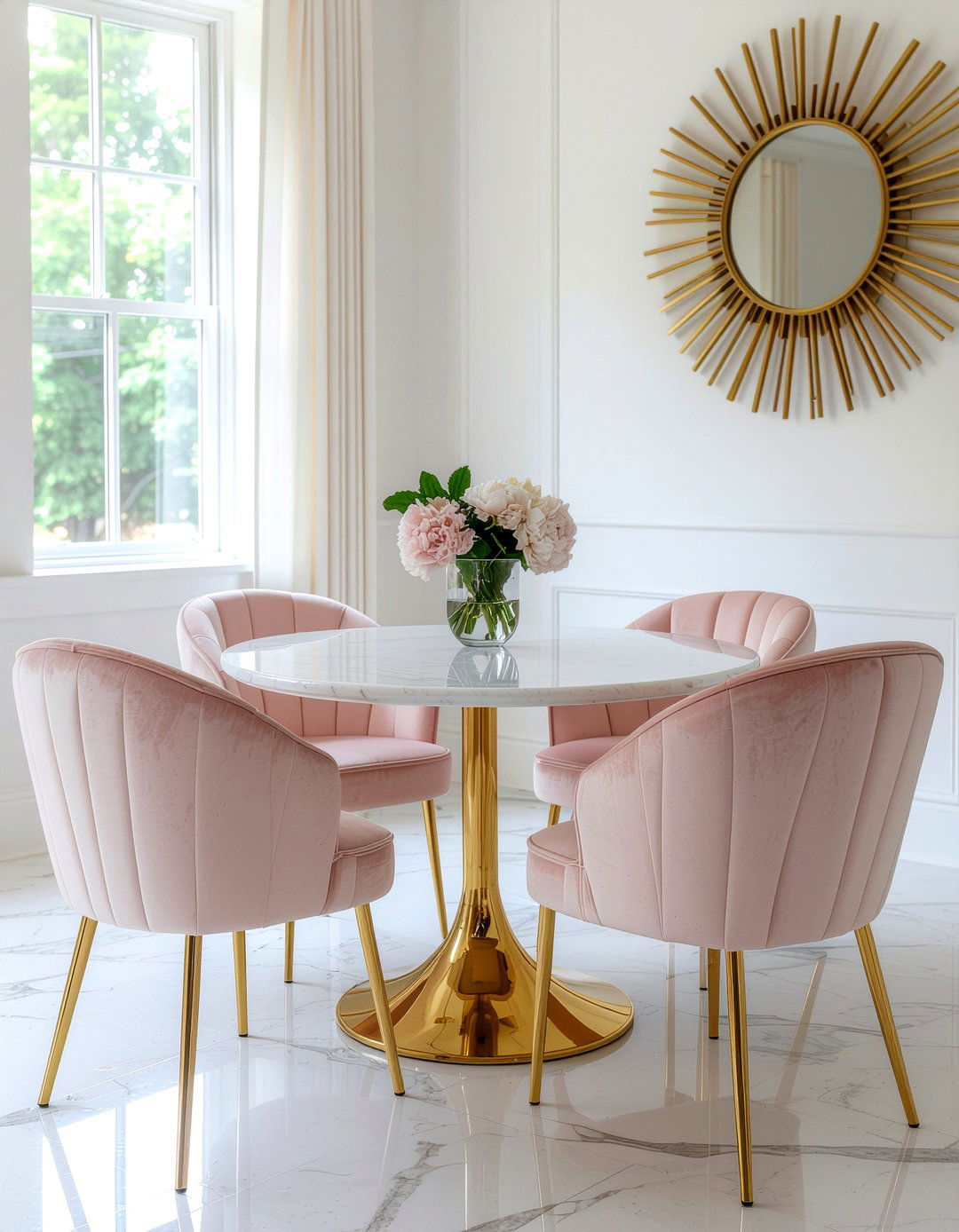 Scalloped Back Chair - 30 Hollywood regency dining room ideas