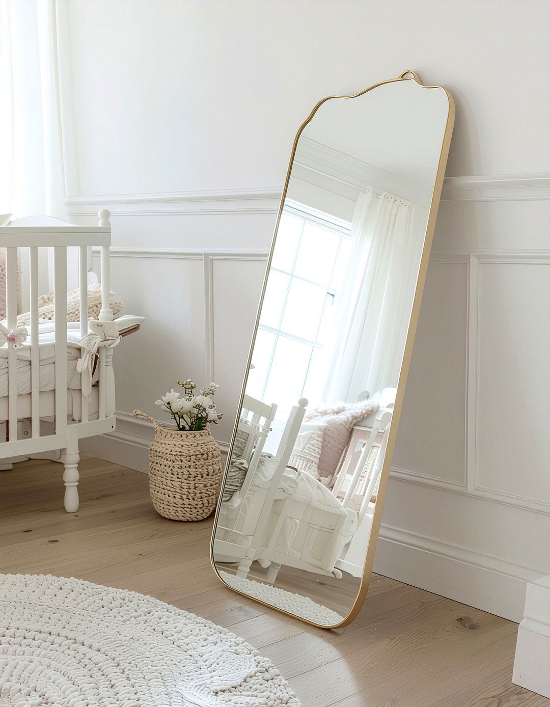 Scalloped Edge Floor Mirror - 30 floor mirror ideas