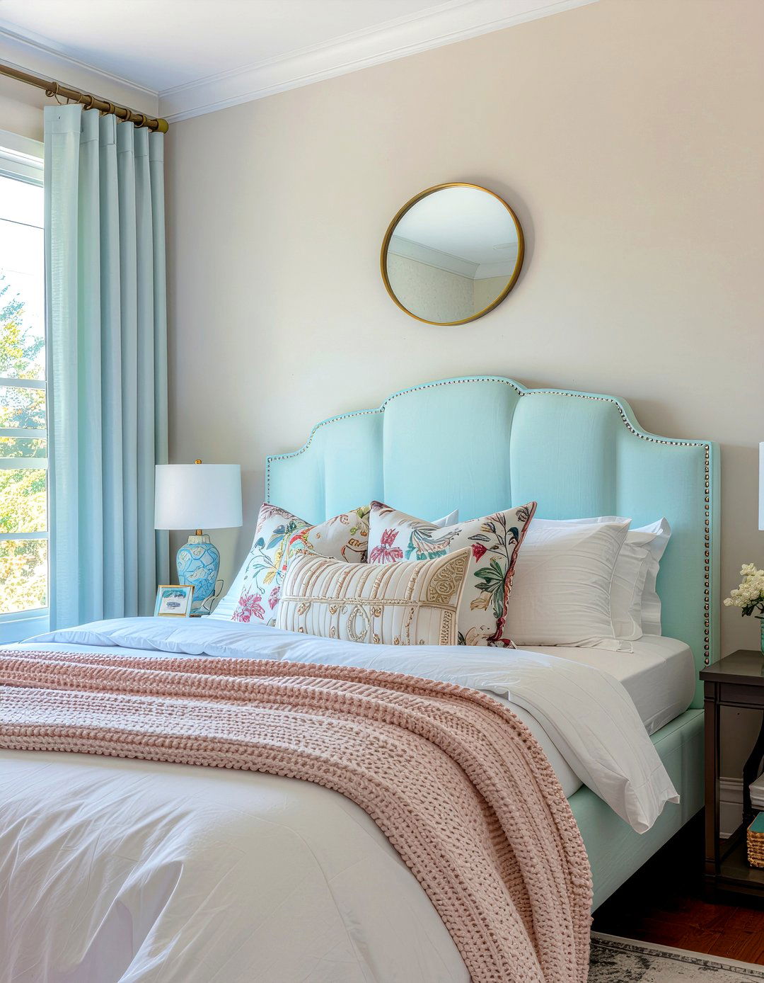 Scalloped Edge Headboard - 30 bedroom upholstered headboards