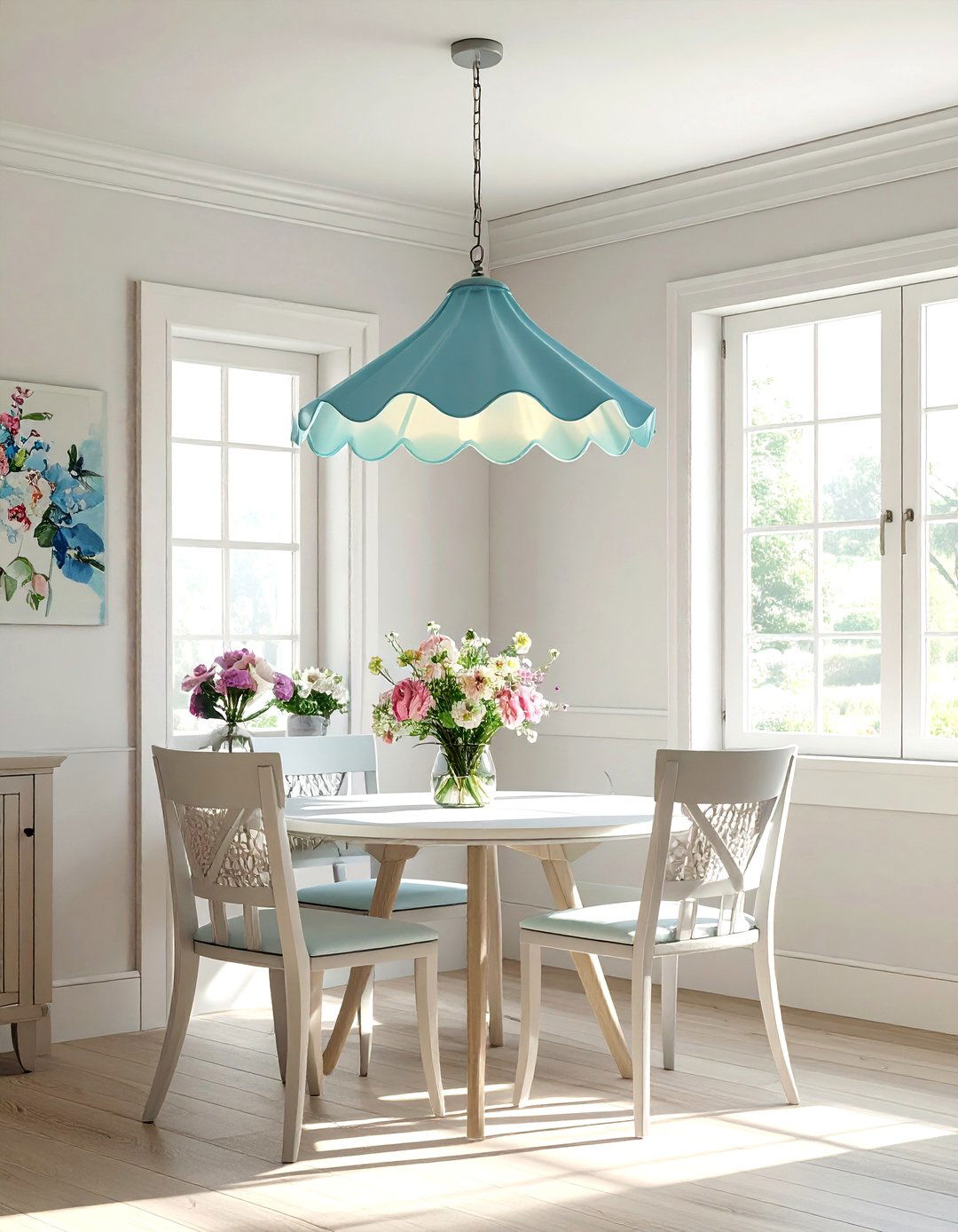 Scalloped Edge Light - 30 semi-flush dining room light ideas