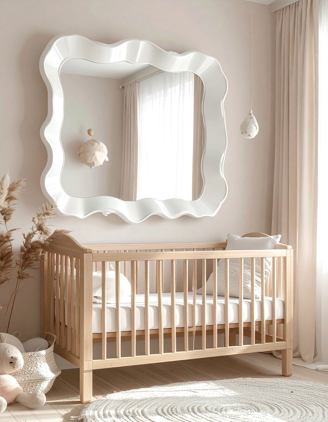 Scalloped Edge Mirror - 30 mirror decor ideas