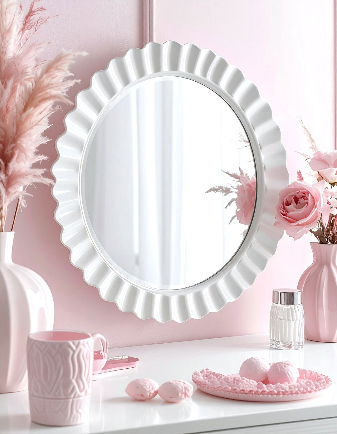 Scalloped Edge Mirror - 30 round mirror ideas