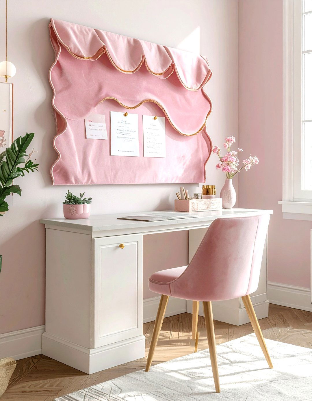 Scalloped Edge Pin Board - 30 kitchen bulletin board ideas