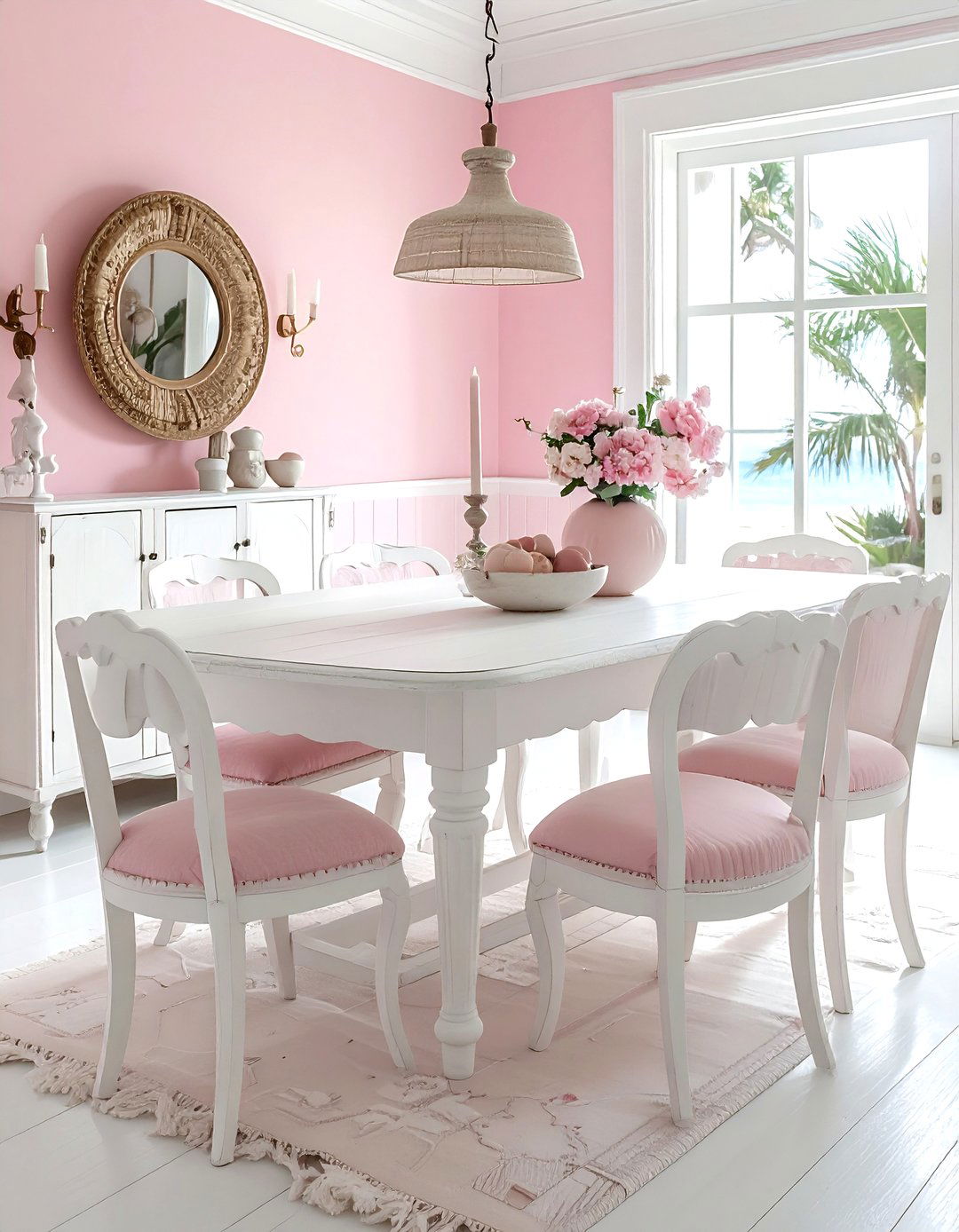 Scalloped Edge Table - 30 Palm Beach dining room ideas