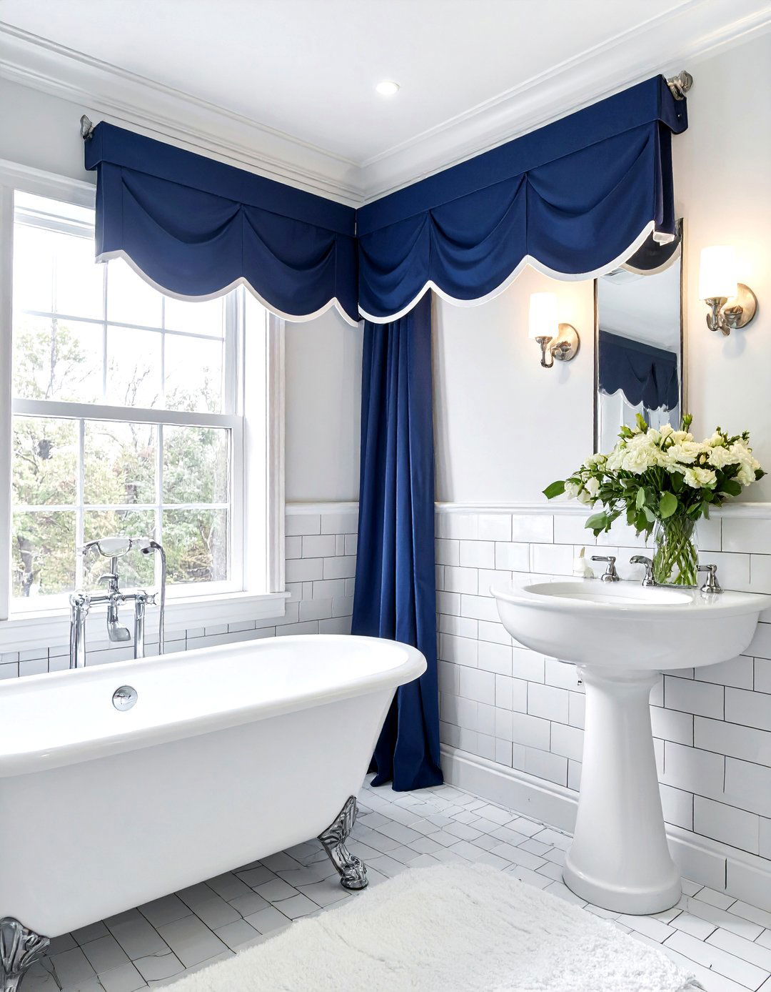 Scalloped Edge Valance - 30 bathroom valance ideas