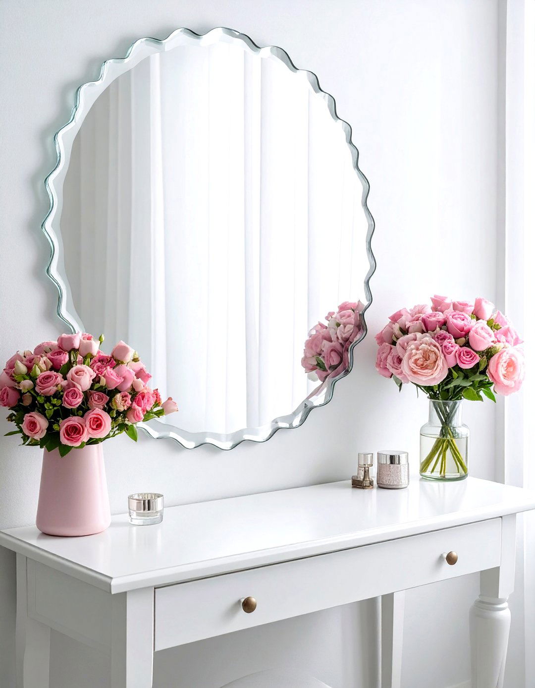 Scalloped Edge Wall Mirror - 30 mirror wall decor ideas