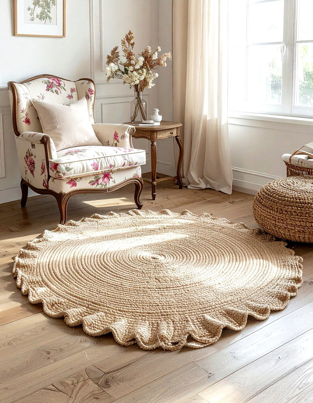 Scalloped Jute Rug - 30 living room jute rugs