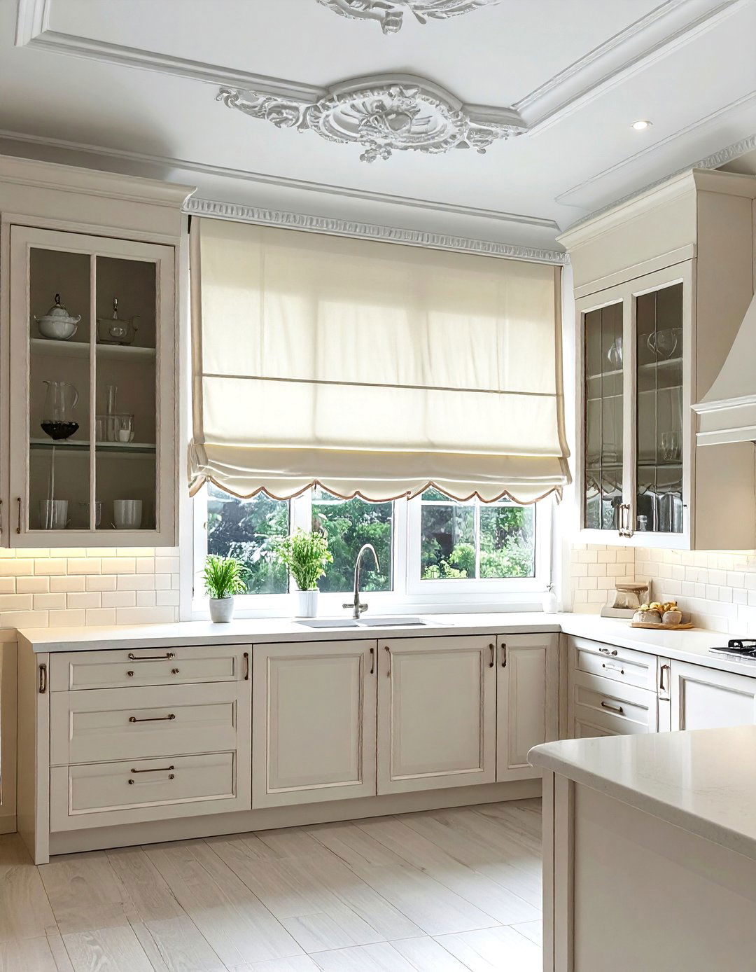 Scalloped Roman Shade - 30 kitchen roman shade ideas