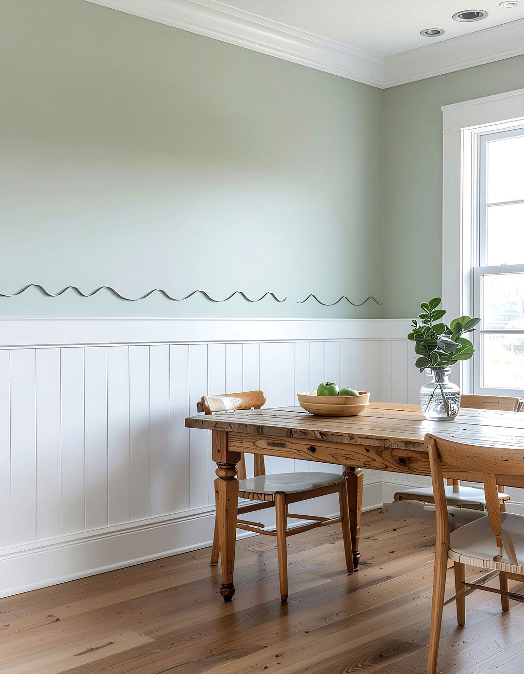 Scalloped Wall Trim - 30 DIY dining room decor ideas