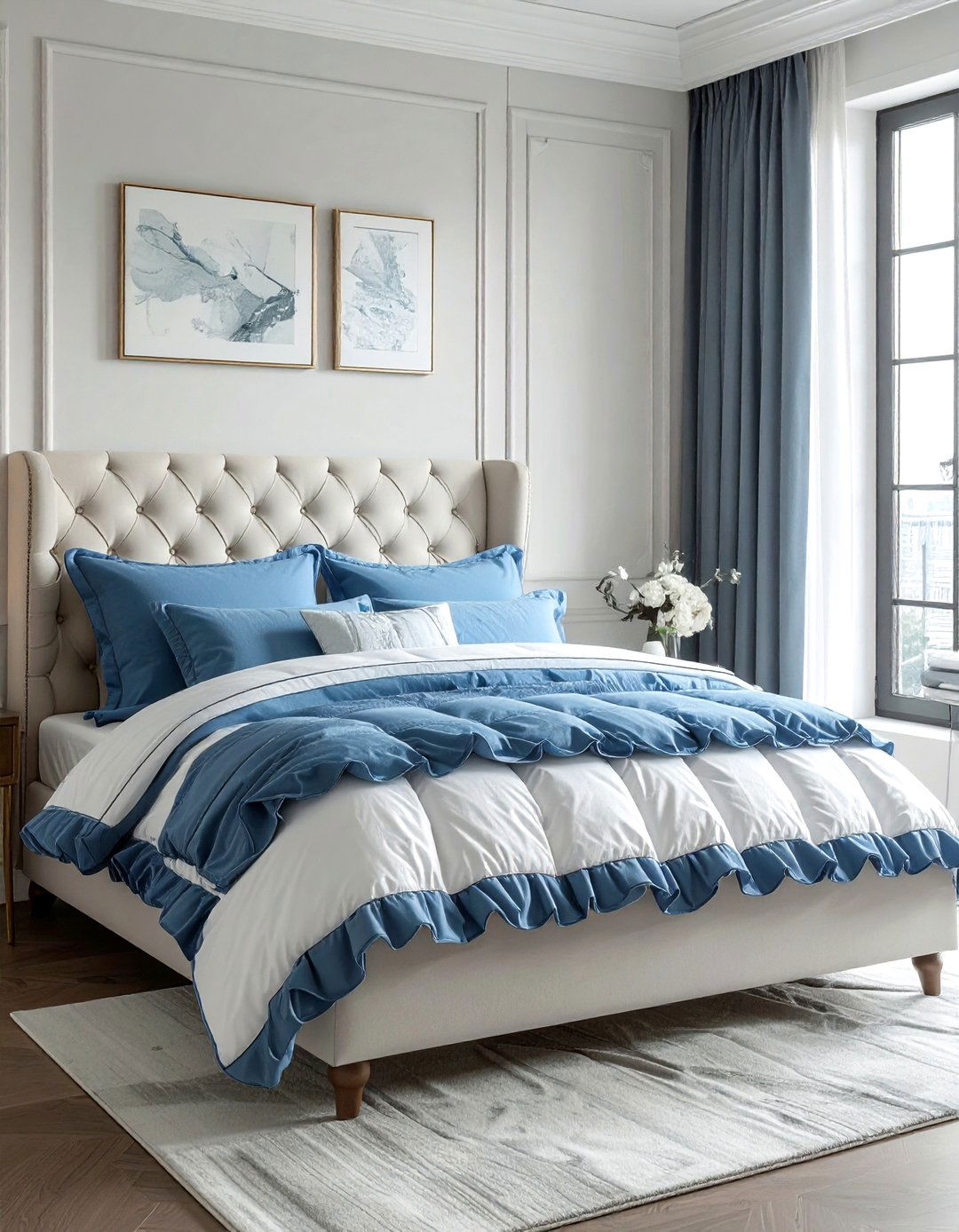 Scalloped bedding - 30 grandmillennial decor ideas