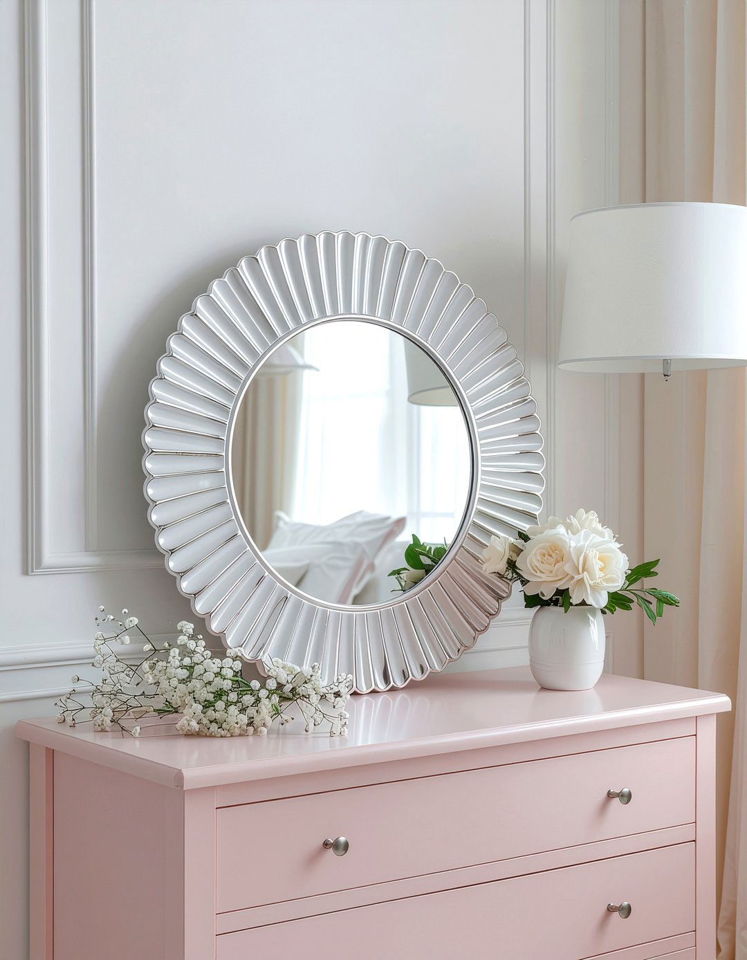 Scalloped edge mirror - 30 bedroom wall mirrors