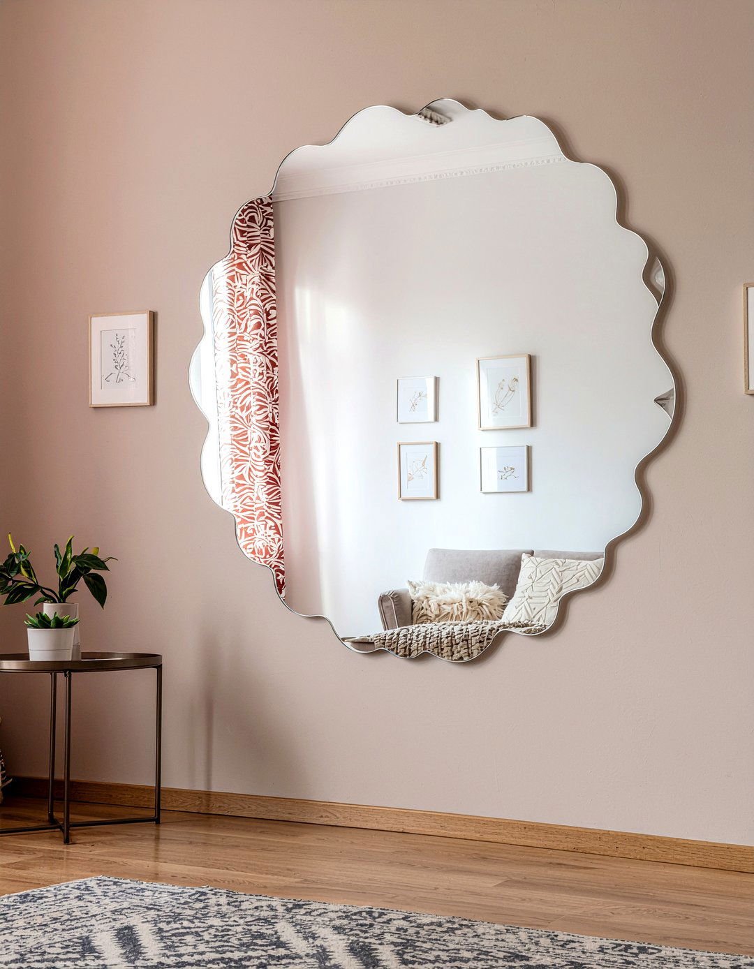 Scalloped edge mirror - 30 living room mirrors