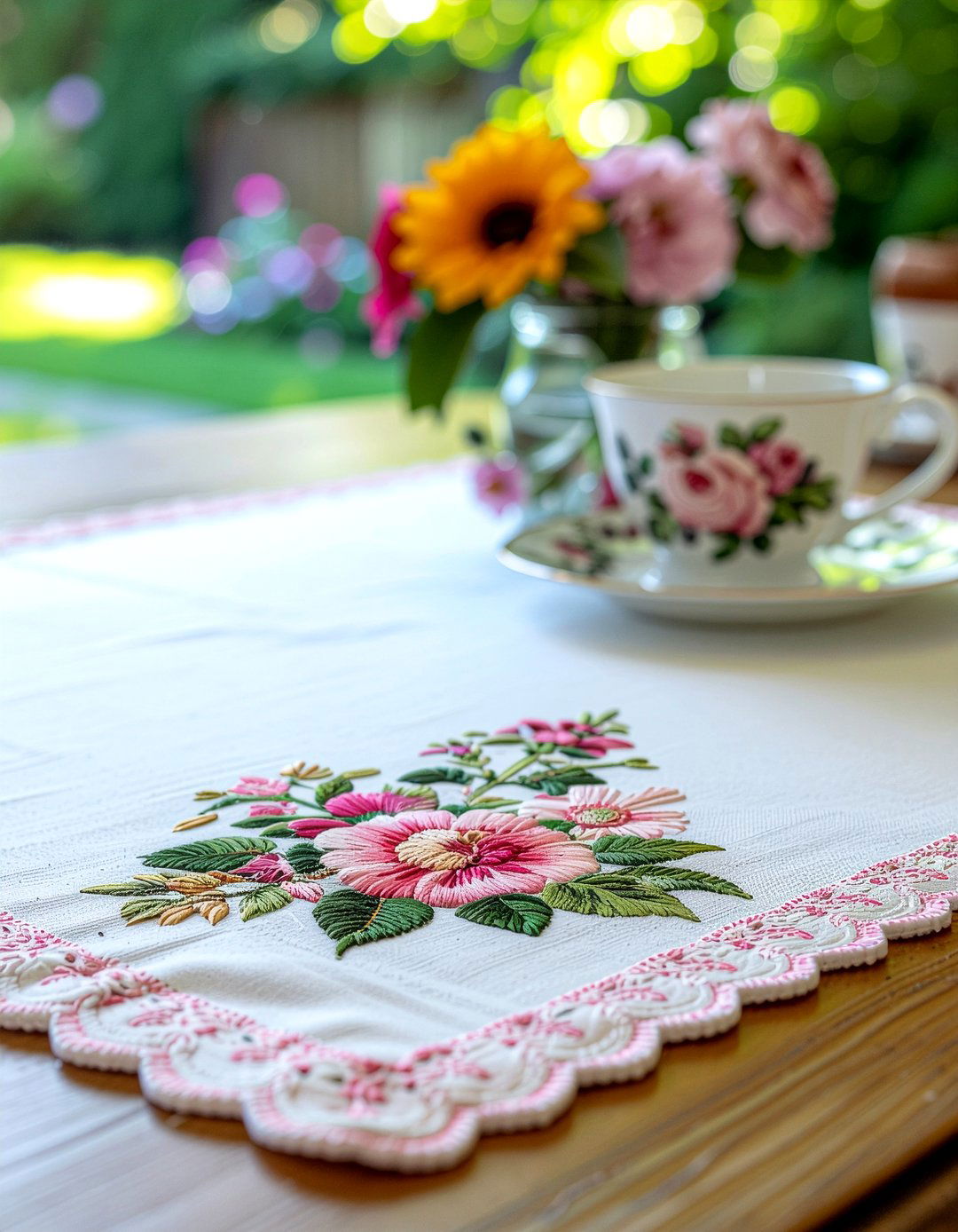 Scalloped edge placemat - 30 placemat dining ideas