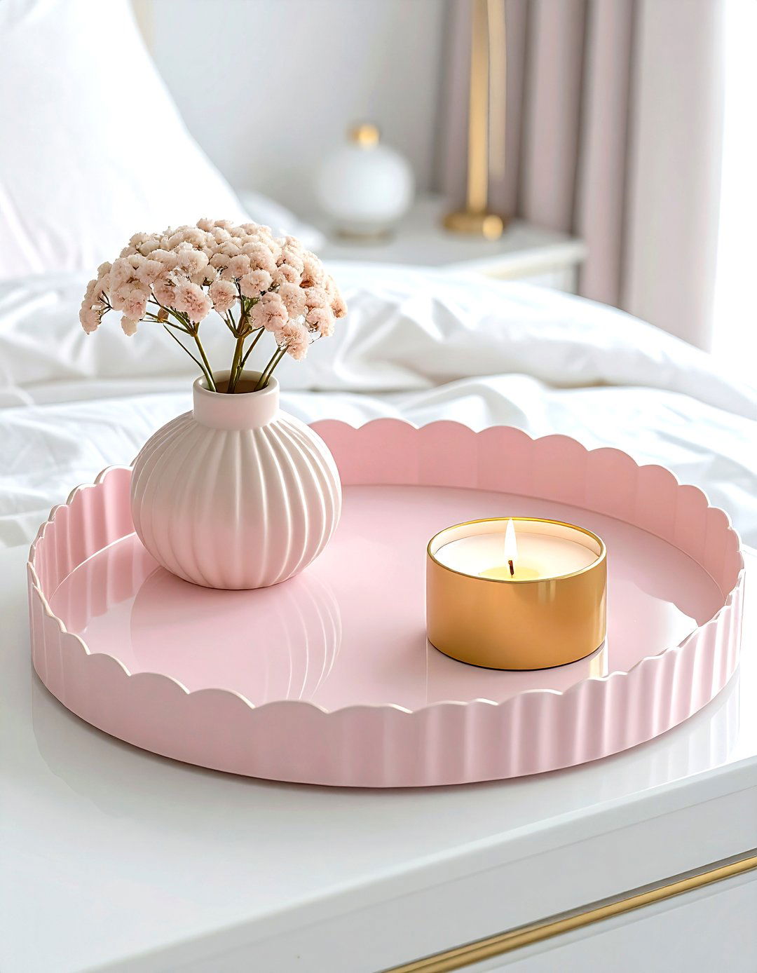 Scalloped edge tray - 30 dollar store decor ideas