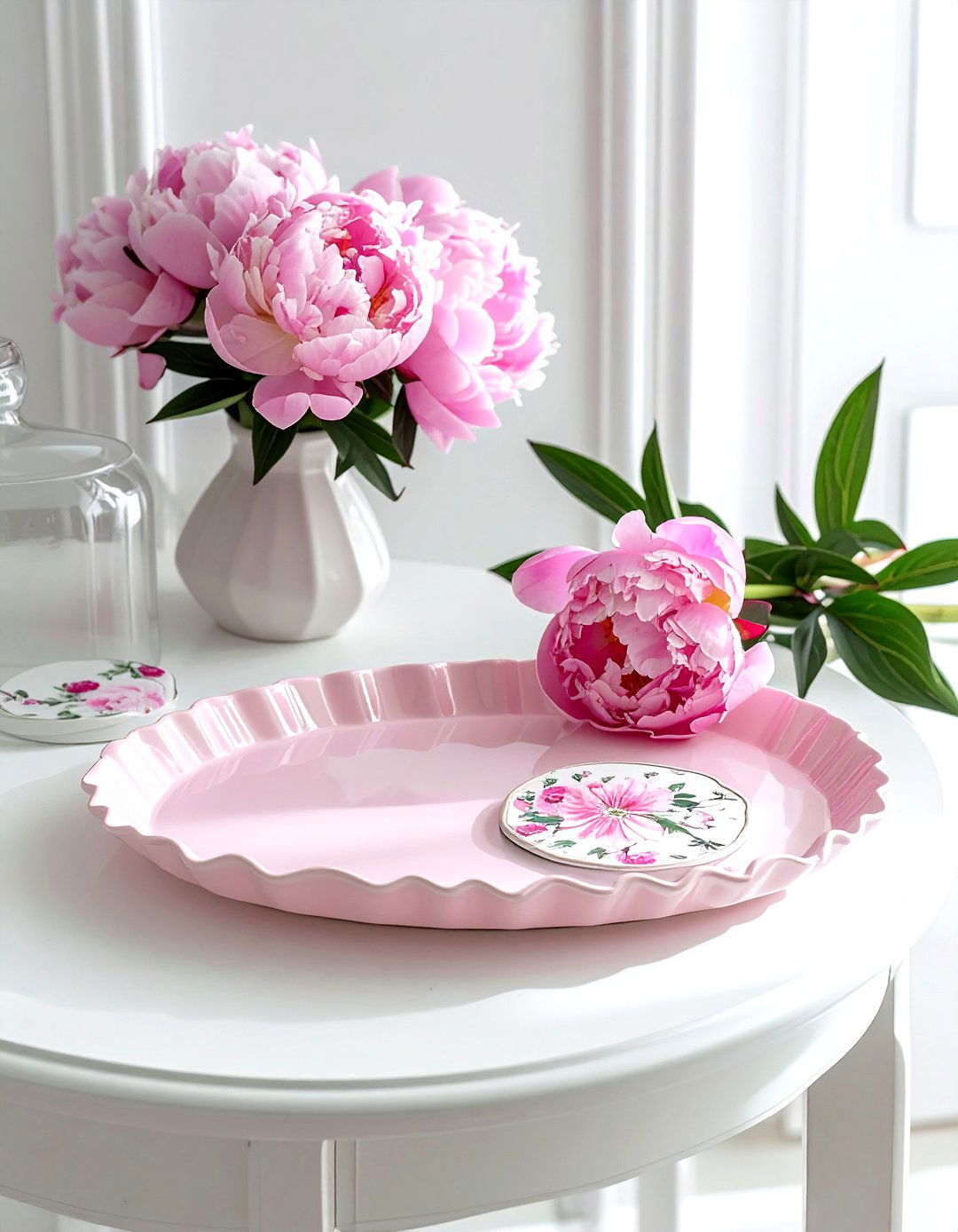 Scalloped edge tray - 30 living room catch all trays