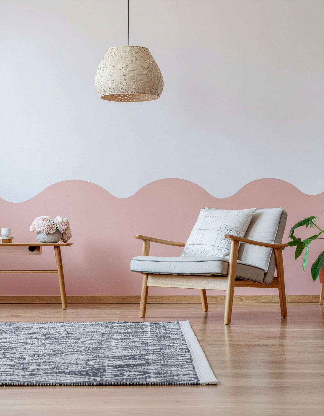 Scalloped paint edge - 30 living room half painted walls