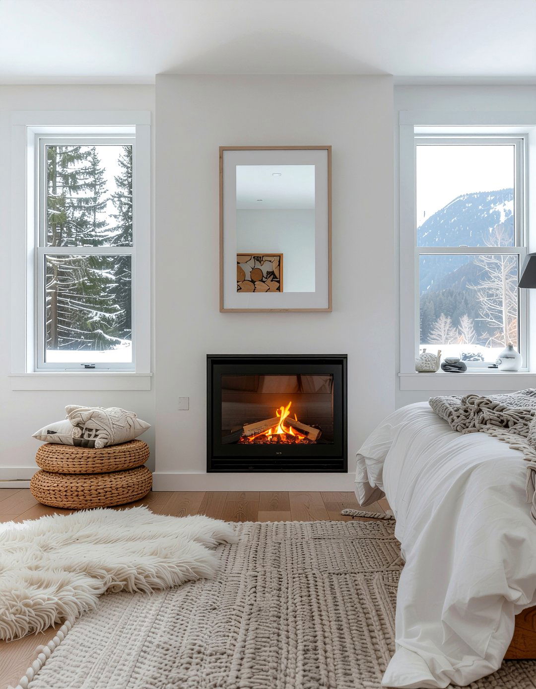 Scandi Bedroom Electric Fireplace - 30 bedroom electric fireplace ideas