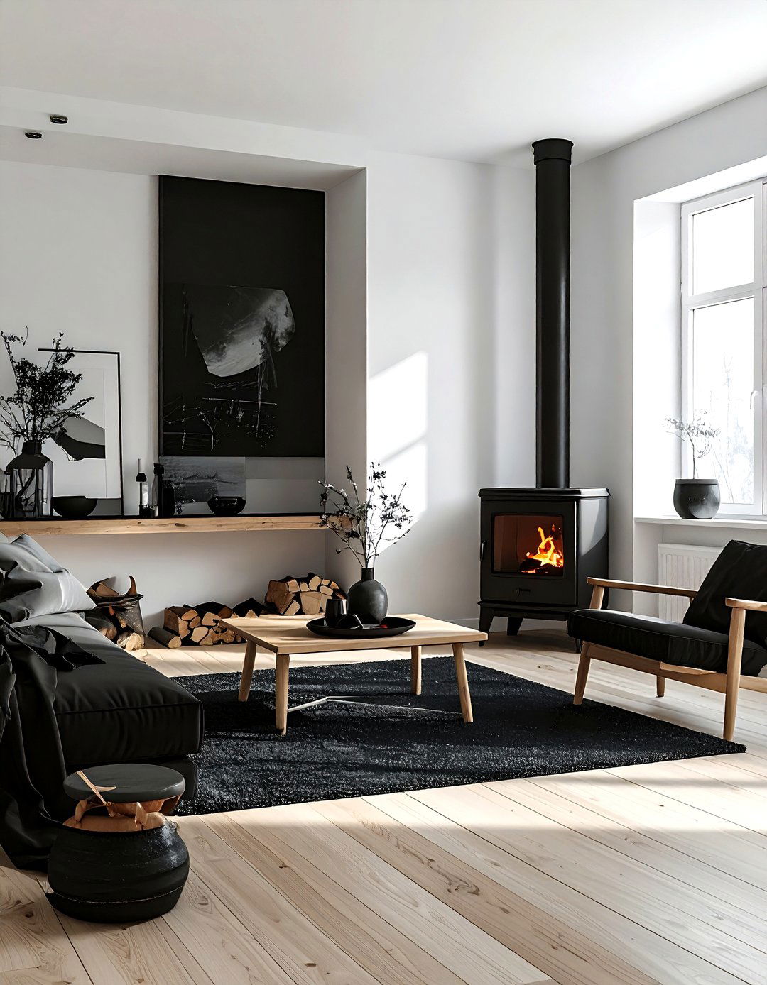 Scandi Black Living Room - 30 black living room ideas