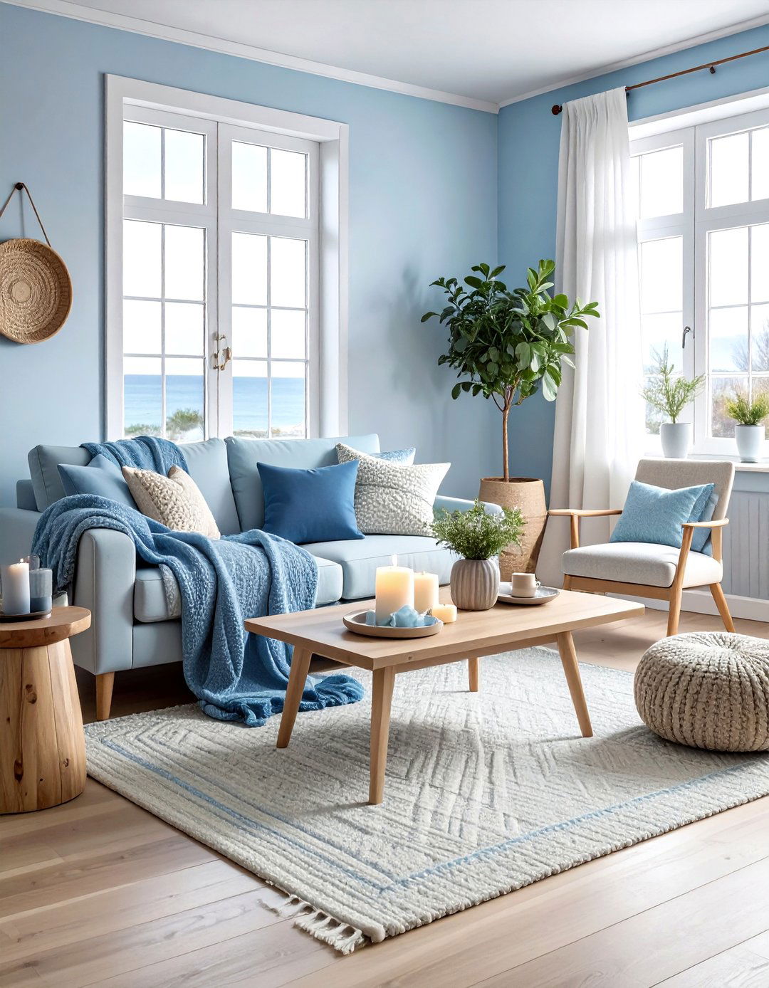 Scandi Coastal Living Room Blue - 30 coastal blue living room ideas