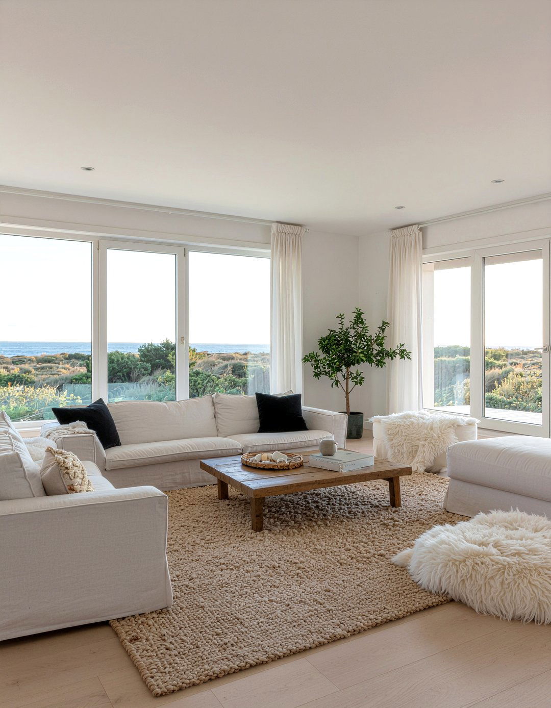 Scandi Coastal Living Room - 30 beach themed living room ideas