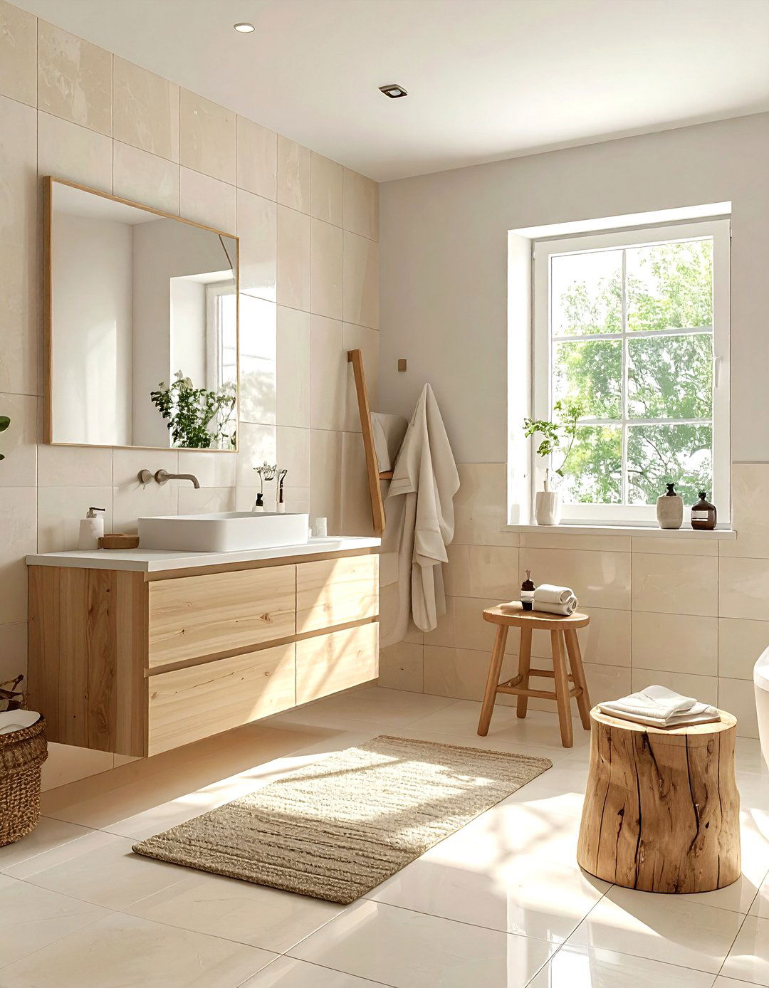 Scandi Cream Bathroom - 30 cream bathroom decor ideas
