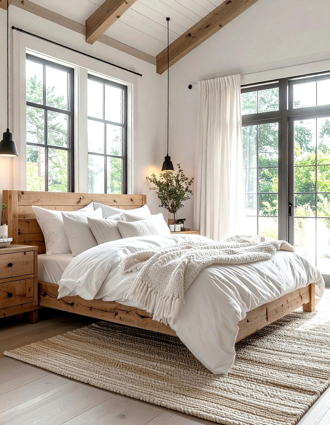 Scandi Farmhouse Bedroom - 30 farmhouse cream bedroom ideas
