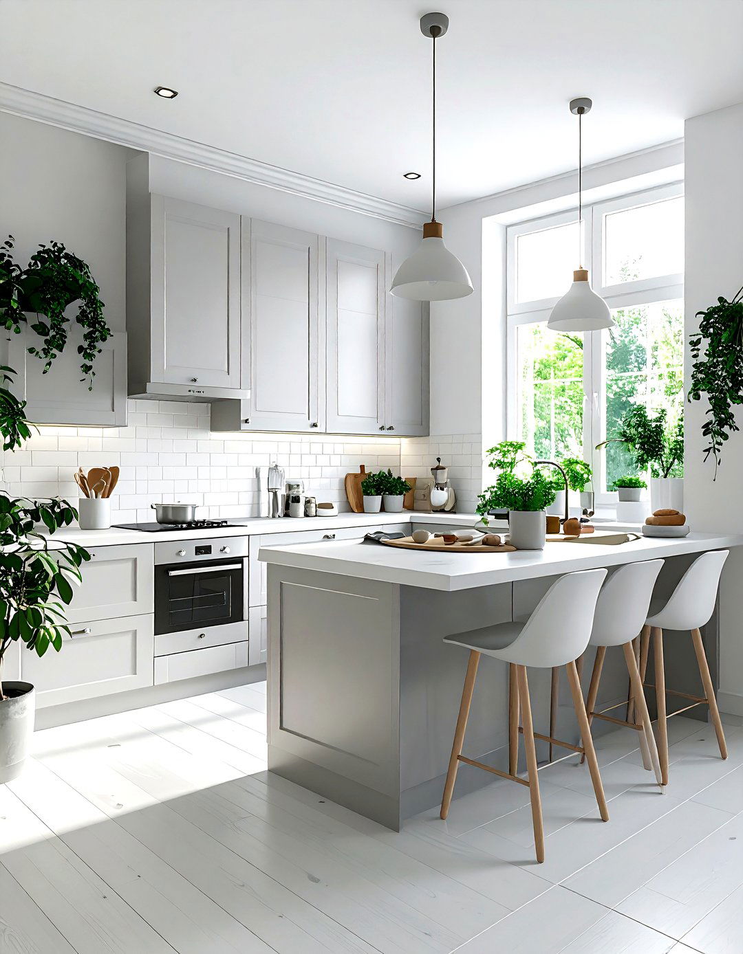 Scandi Grey White Kitchen - 30 grey and white kitchen ideas