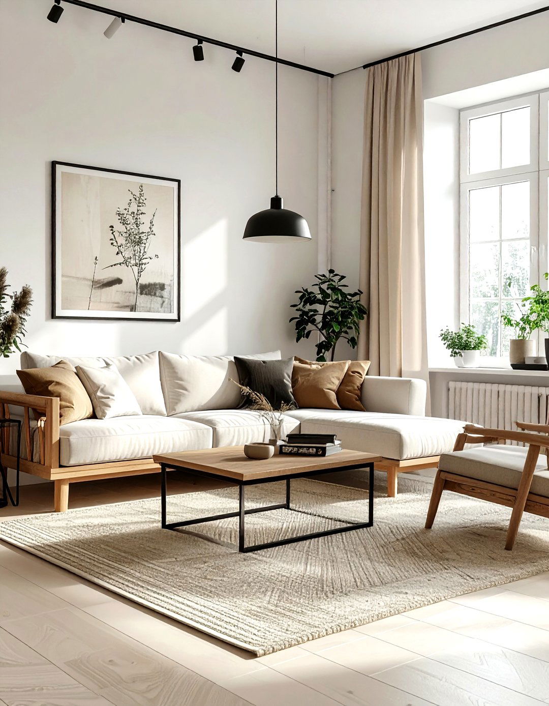 Scandi Industrial Beige Style - 30 industrial beige living room ideas