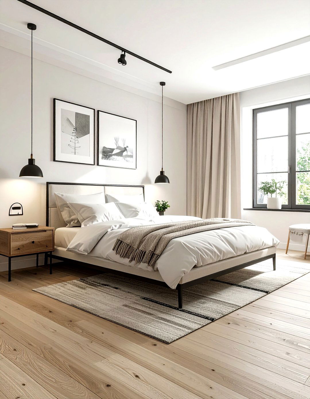 Scandi Industrial Cream Bedroom - 30 industrial cream bedroom ideas