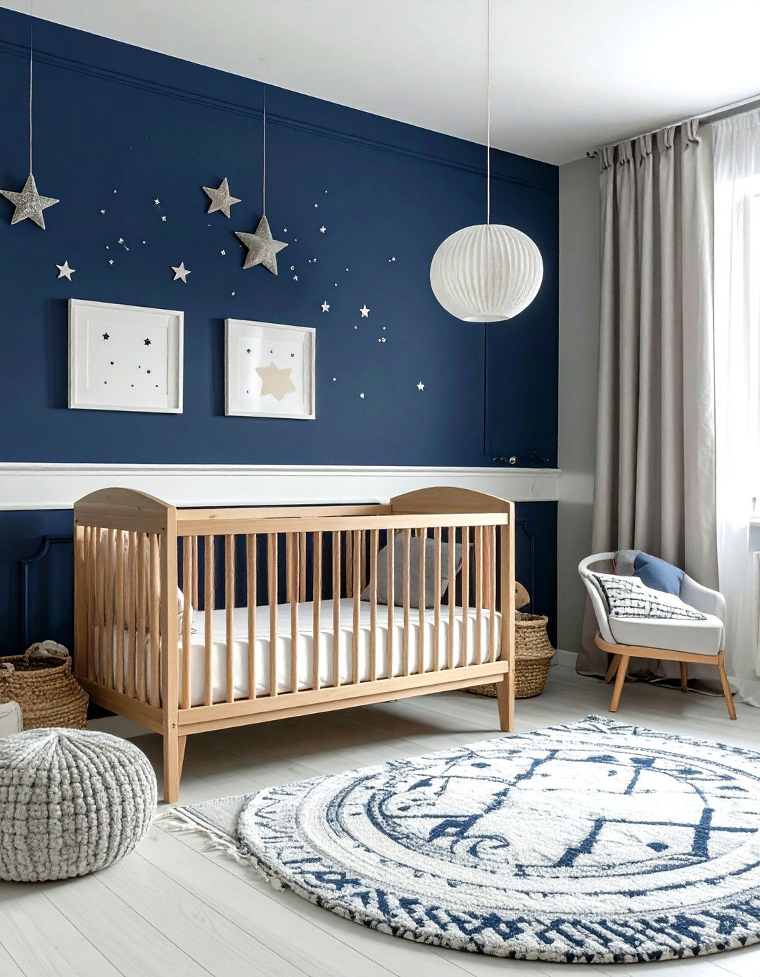 Scandi Navy Nursery - 30 scandinavian navy bedroom ideas