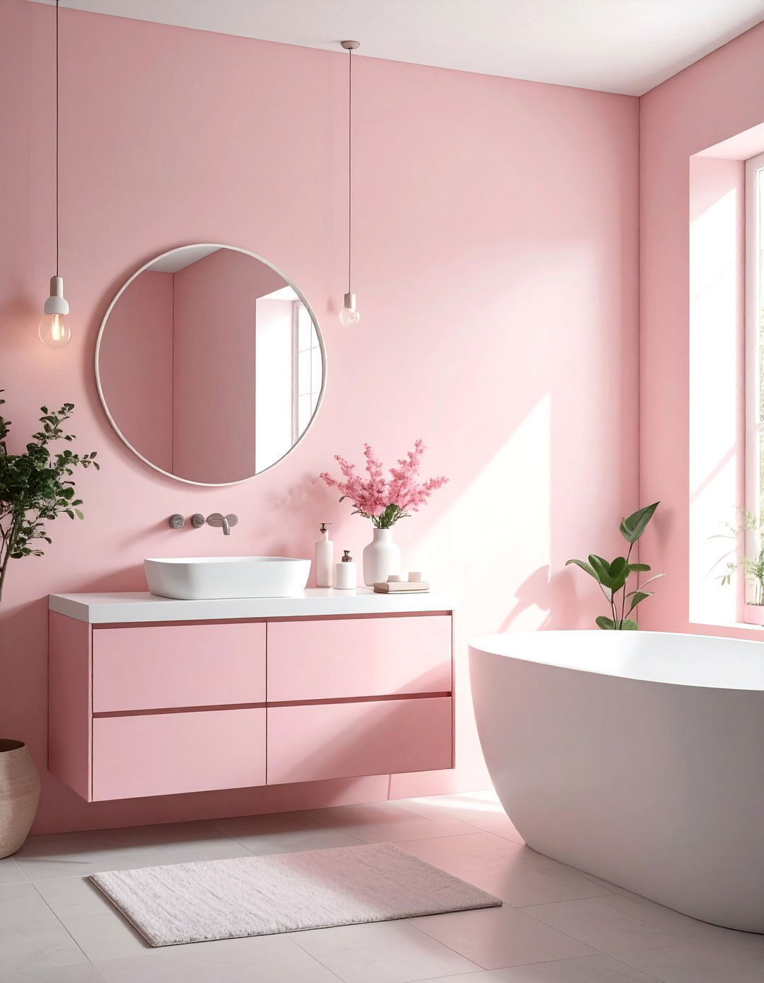 Scandi Pink Bathroom - 30 blush pink bathroom ideas