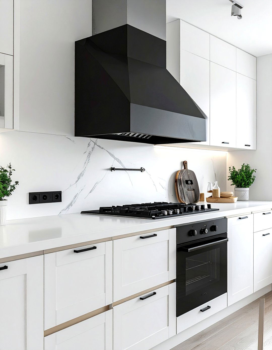 Scandi Style Black Hood - 30 black hood kitchen ideas
