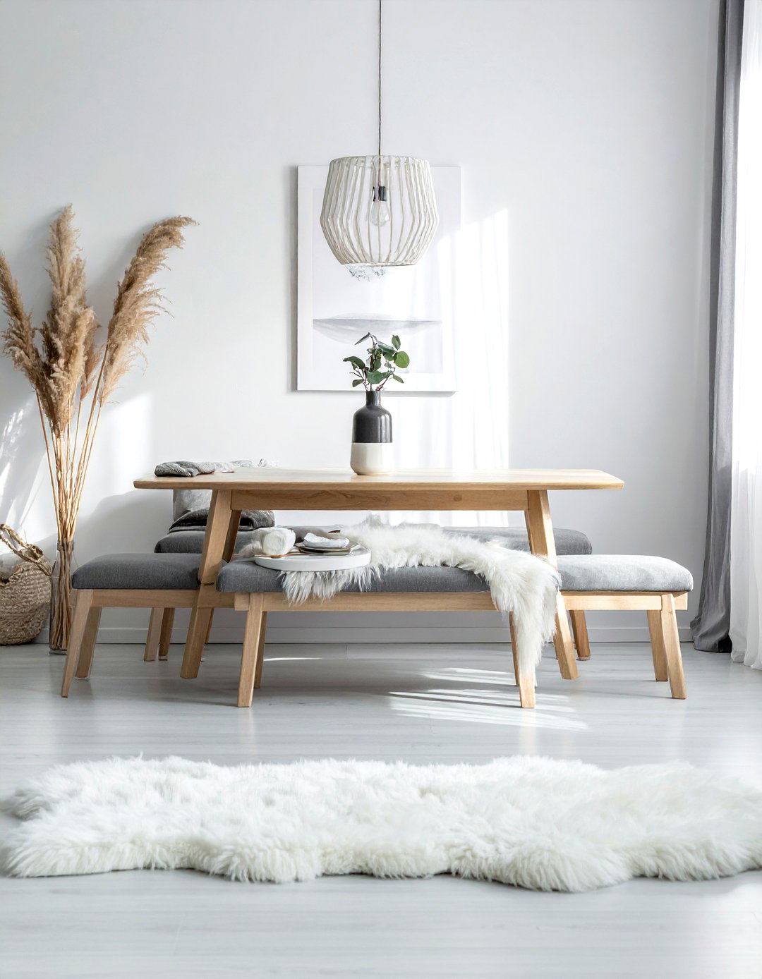Scandi Style Dining Bench - 30 upholstered dining bench ideas