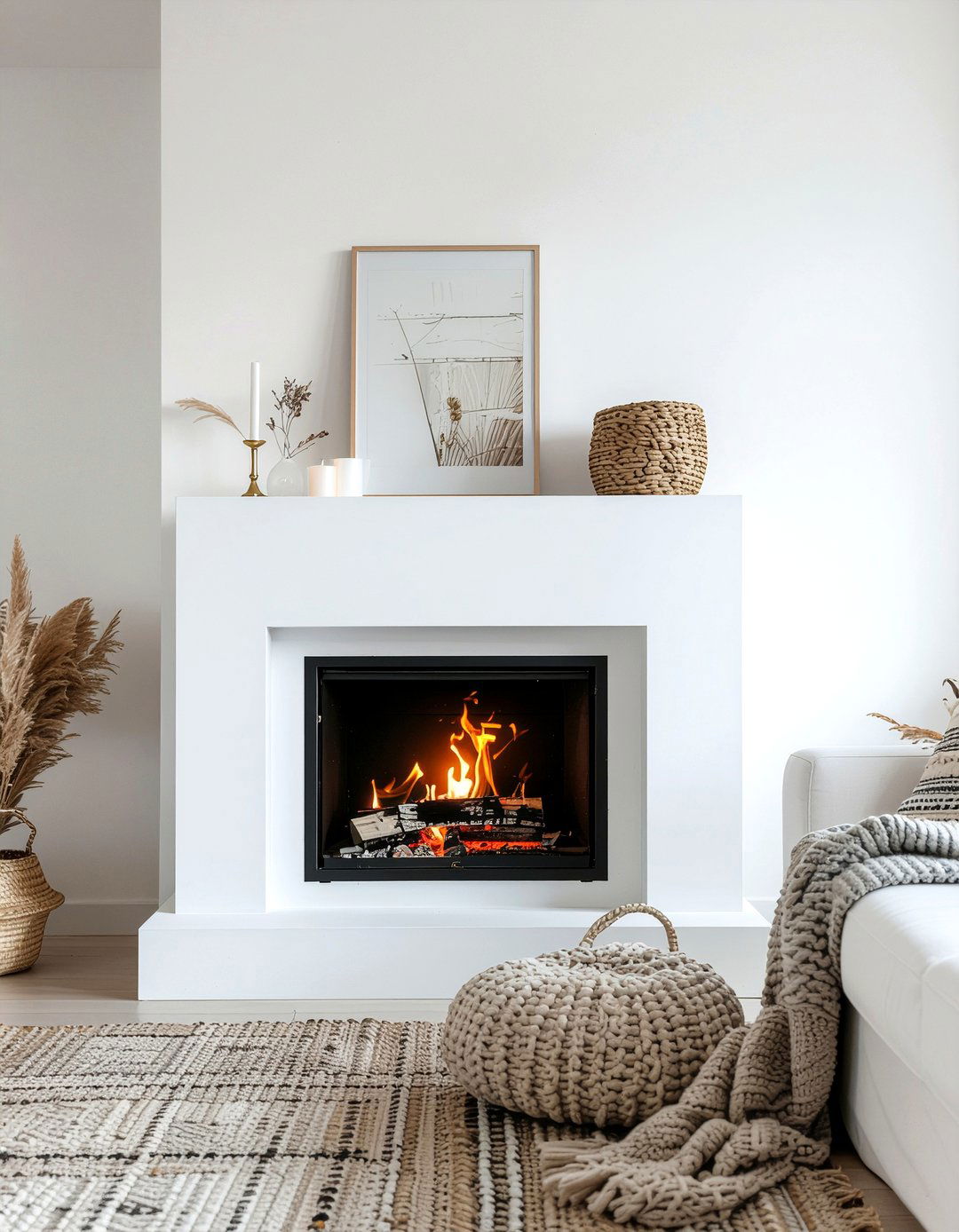 Scandi Style Electric Fireplace - 30 living room electric fireplace ideas