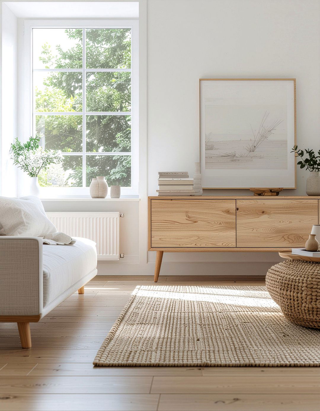 Scandi Style Light Oak Unit - 30 living room floating tv unit ideas