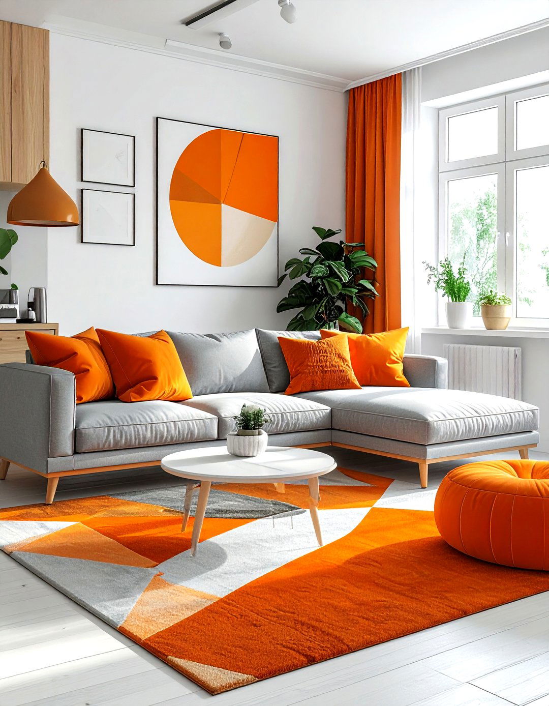 Scandi Style Orange Living Room - 30 orange living room ideas
