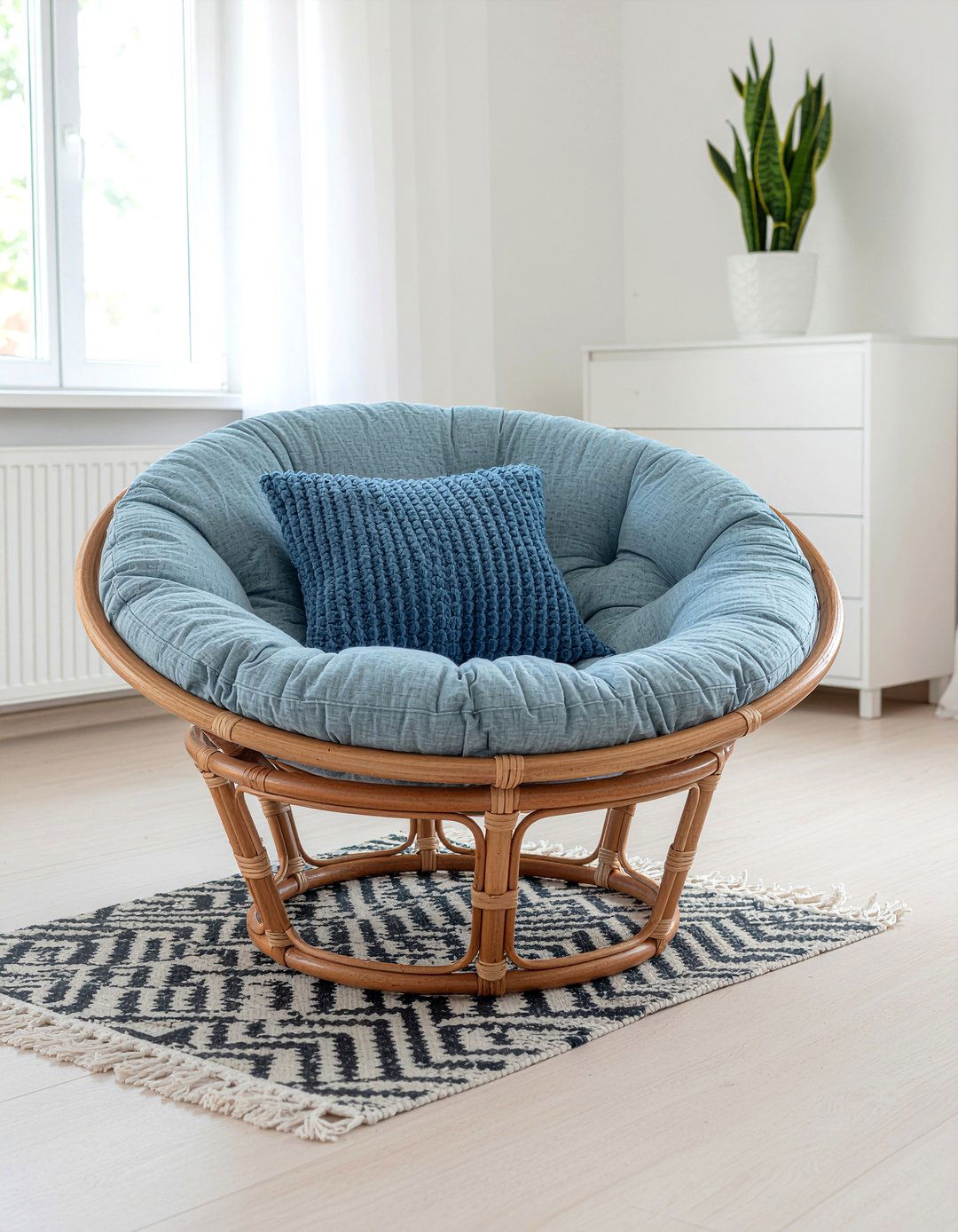 Scandi Style Papasan Chair - 30 living room papasan chair ideas