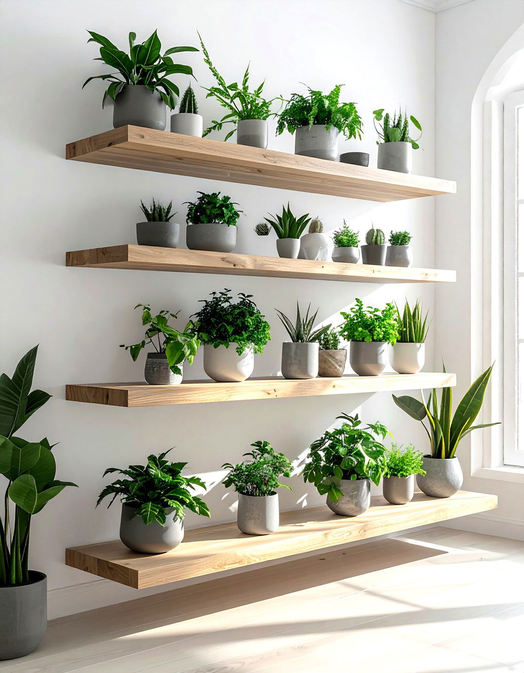 Scandi Style Plant Shelf - 30 living room plant shelves