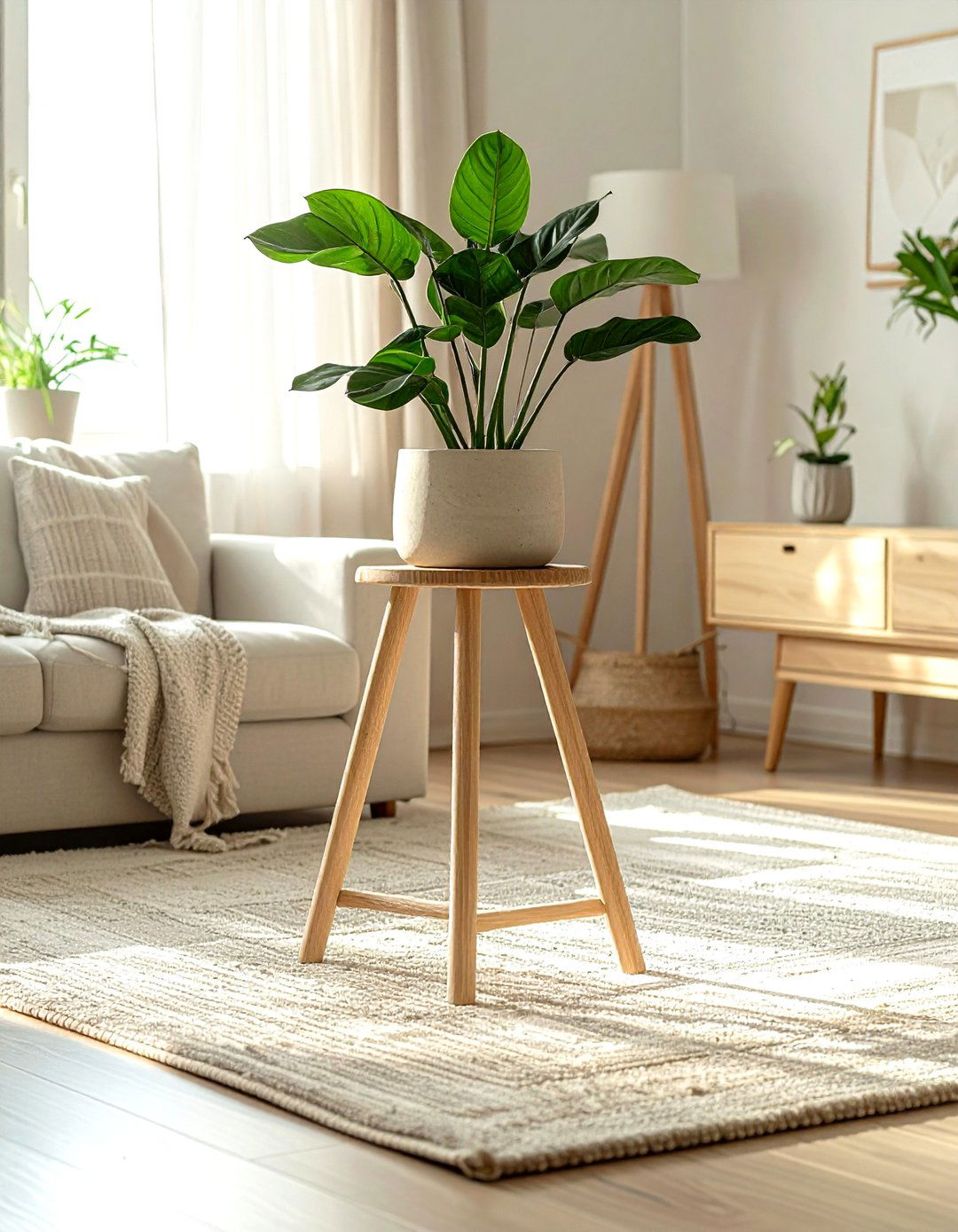 Scandi Style Plant Stand - 30 living room plant stands