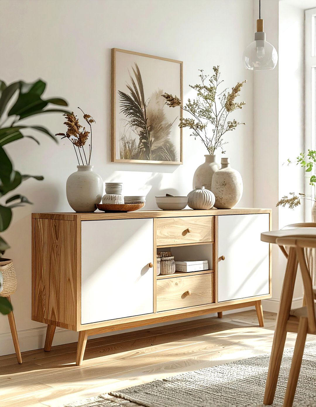 Scandi Style Sideboard - 30 dining room cabinet storage ideas