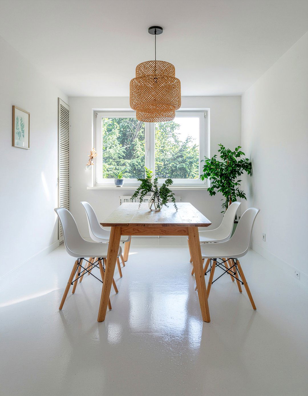 Scandi Style White Floor Dining Room - 30 no rug dining room ideas