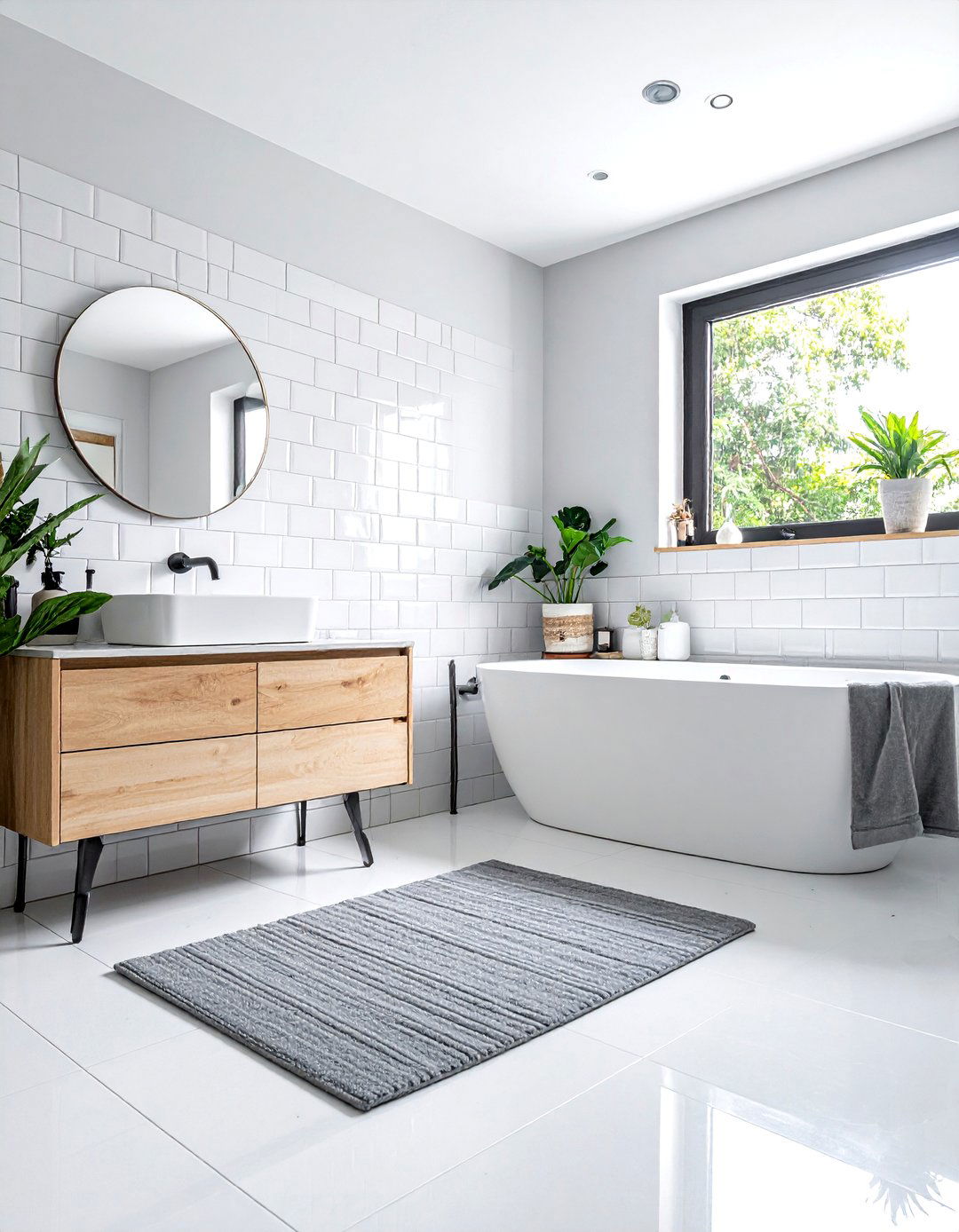 Scandi Style White Subway Tile - 30 white subway tile bathroom ideas