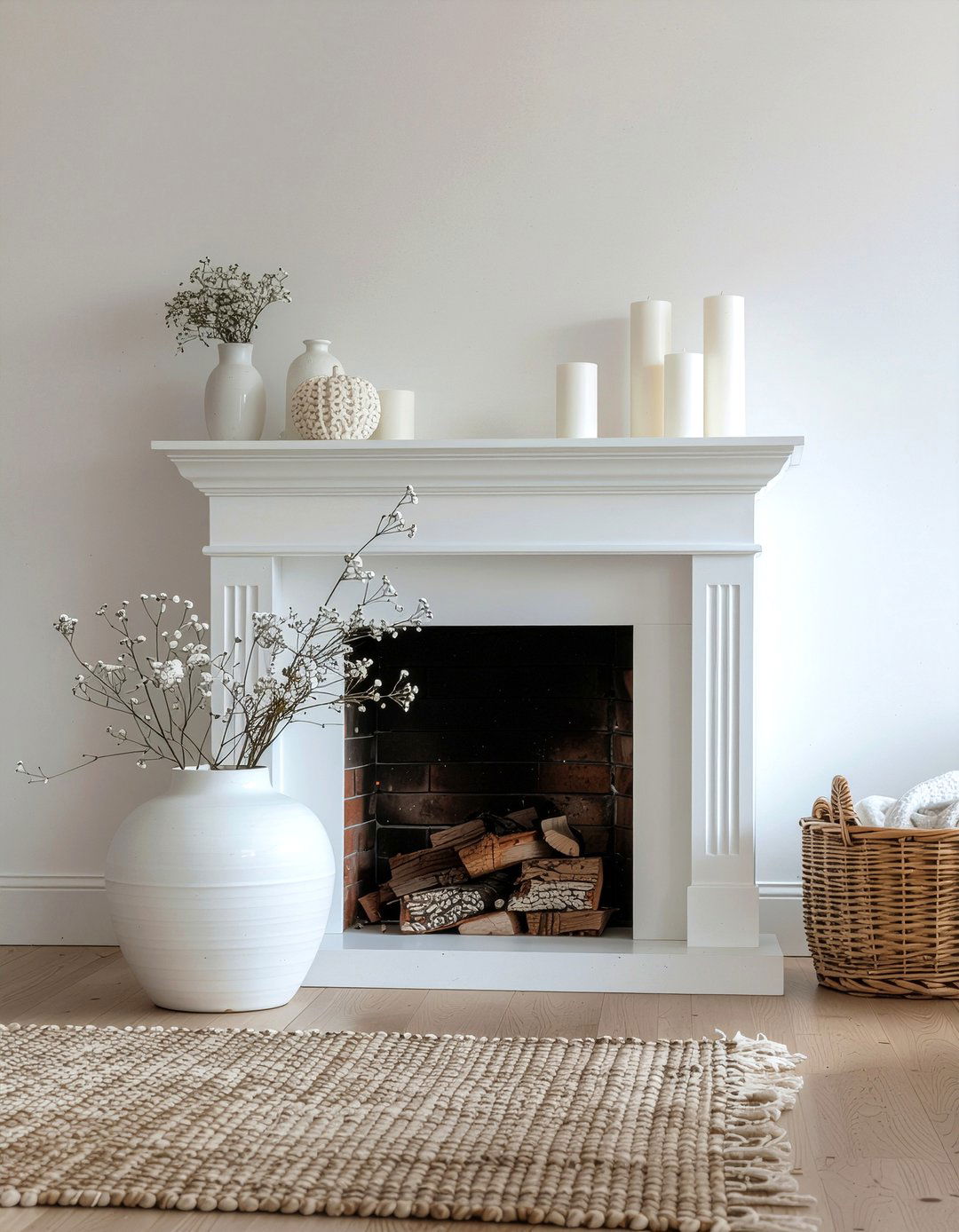 Scandi White Decor - 30 everyday mantel ideas