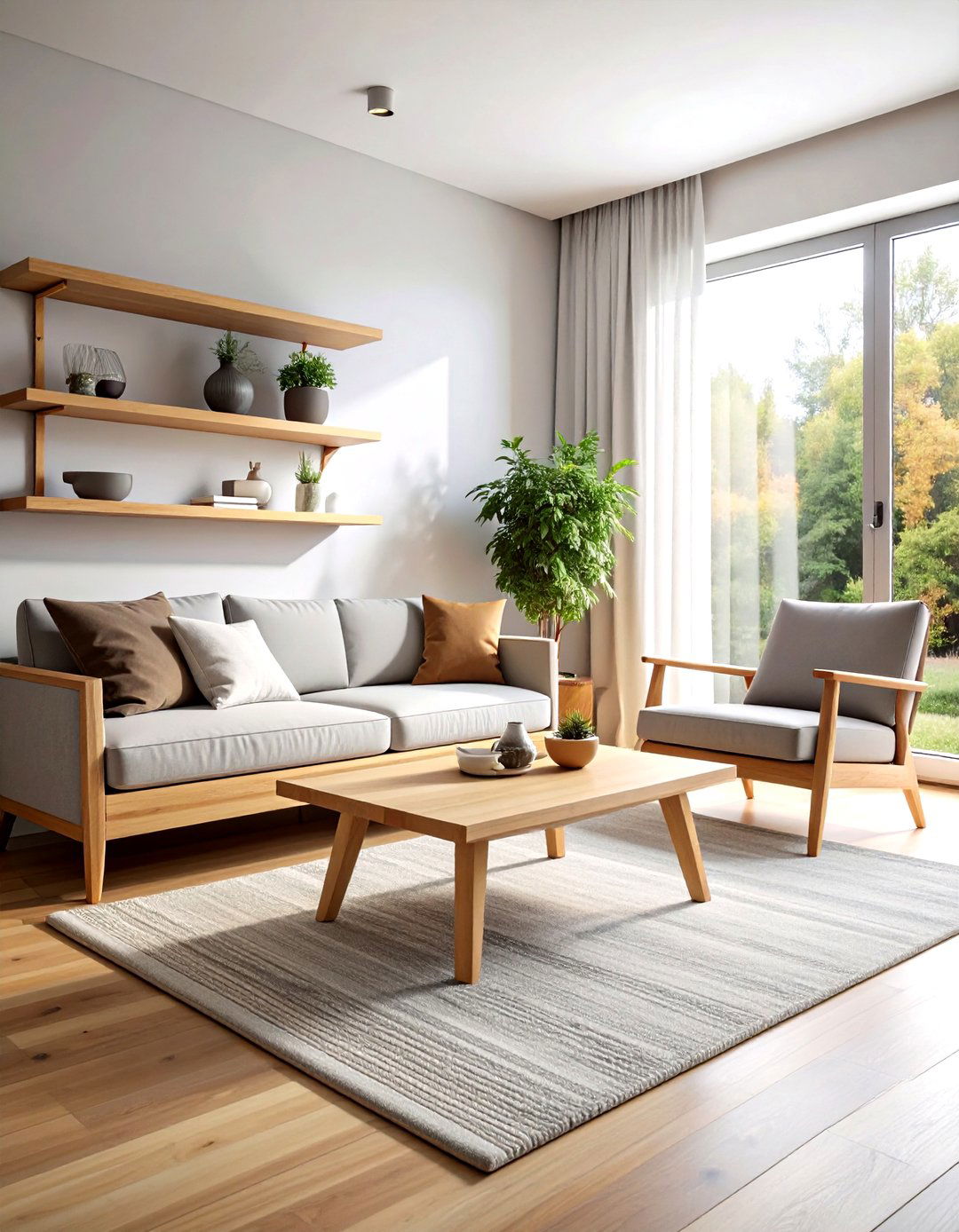 Scandi Wood Furniture - 30 scandinavian grey living room ideas