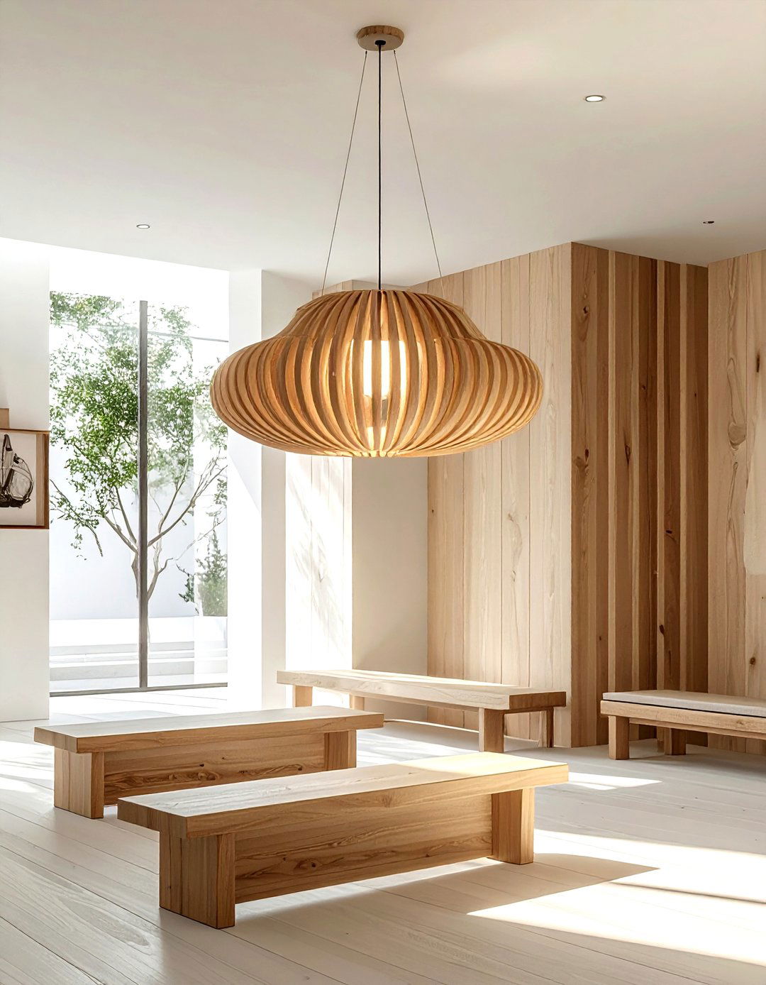 Scandi Wood Pendant - 30 dining room pendant lighting ideas