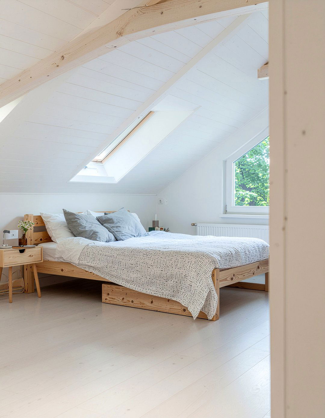 Scandi attic bedroom - 30 sloped ceiling bedroom ideas