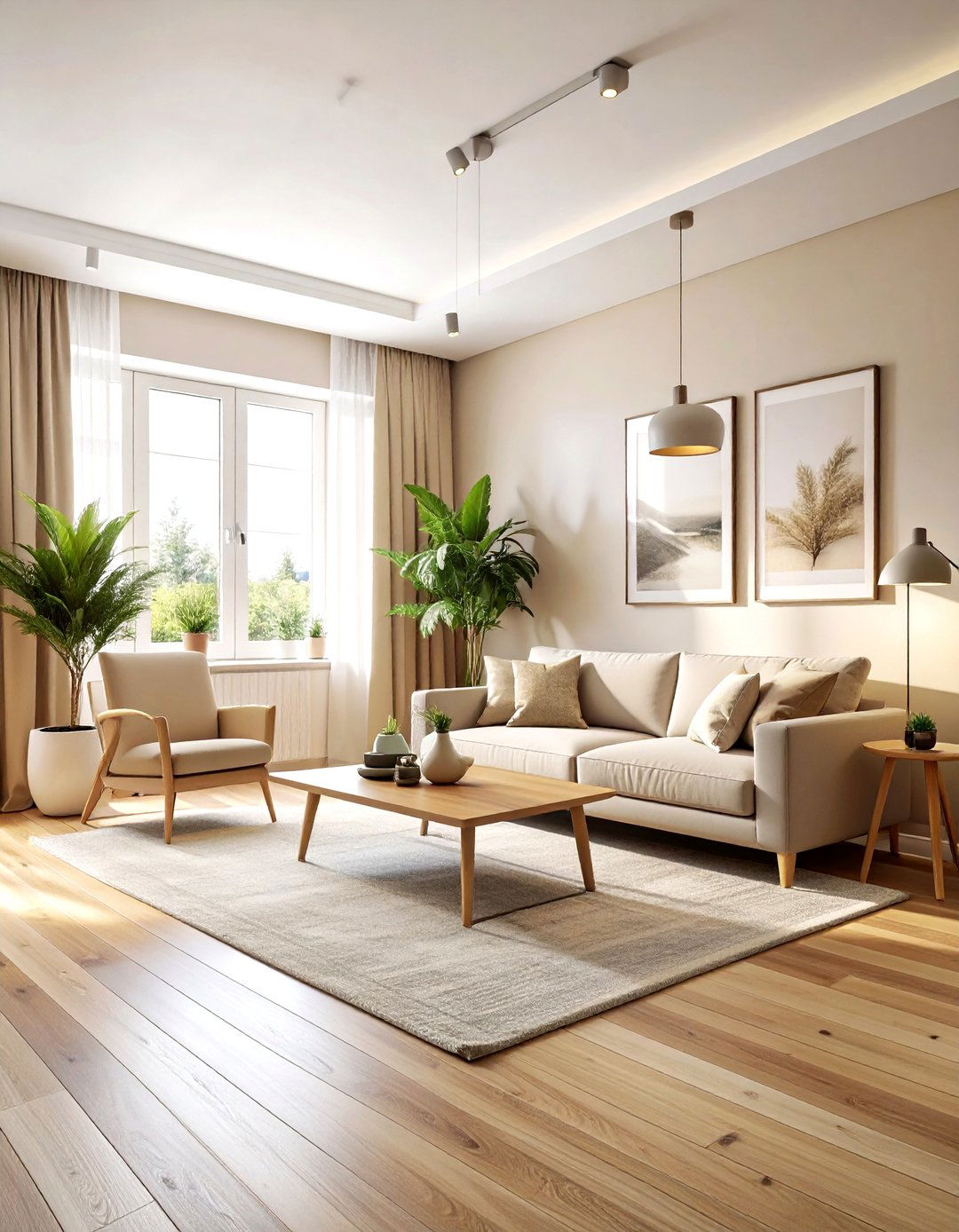 Scandi beige living room - 30 contemporary beige living room ideas